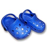Infant Toddler Boy's Blue Clogs with Star Shaped Perforations