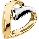 14K Two Tone Gold Heart Chain Slide