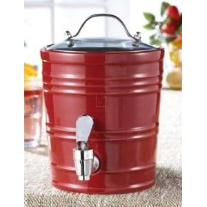 American Atelier Mini Beverage Dispenser, 90-Ounce, Red