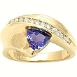 14K Yellow Gold Tanzanite and Diamond Ring