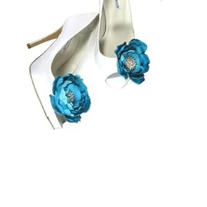 Blue Shoe Clips on Something Blue Bridal Rhinestone Flower Shoe Clips  Everything Else