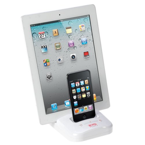 EVOPower Dual Sync Charging Dock Cradle Desktop Charger Station For Apple iPad 2 1 / iPhone 4S 4 3GS 3G / iPod Touch / iPod Nano / iPod Classic / iPod Video (Made for iPod iPhone iPad / Licensed by Apple)