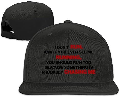 Running Funny Quote Adjustable Caps Flat Bill Baseball Hat