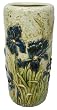 Iris Design Umbrella Stand, Hand Glazed Crackle Finish Ceramic