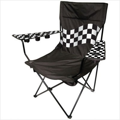 On The Edge 810171 Black Checker Flag Folding Kingpin Chair