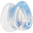 00 Gauge Concave Pear Moonstone Natural Stone Plug