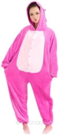 Winter Pink Koala Pajamas Cosplay Costume Footed Sleepwear For Women Men Size S