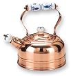 Old Dutch 1 3/4 Quart Decor Copper Whistling Teakettle With Delft Handle