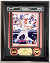 Buy Chase Utley Philadelphia Phillies Archival Etched Glass Photo Mint w Two 24KT Gold Coins by Highland Mint
