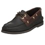 SPERRY Top-Sider Authentic Originals Mens Leather Moc Toe Boat Shoe Black/Amaretto