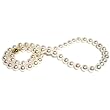 HinsonGayle Premium AAA 8.0-8.5mm White Cultured Pearl Necklace (14K Yellow Gold ) {FREE 2-Day Shipping w/Promo Code}