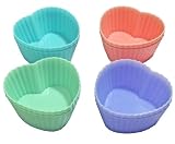 Heart Cupcake Cups, 12 Pack of Silicone Baking Cups, for Cupcakes and Muffins: muffin oven