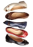Sale Cheap Roamans Plus Size 'Liah' Leather Peep-Toe Flats by Comfortview® Shop