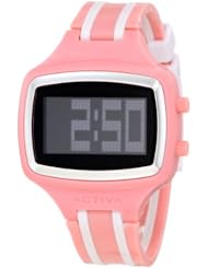 Activa By Invicta Unisex AA401-002 Black Digital Dial Pink and White Polyurethane Watch