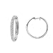10k White or Yellow Gold Round Pave Diamond Hoop Earrings (1 cttw, H-I Color, I2-I3 Clarity)