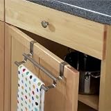 Tools & Hardware : Over The Cabinet Double Towel Bar (Brushed Stainless Steel) (3.5"H x 9.25"W x 3.5"D)