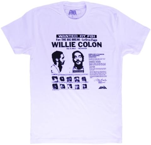 Fania Men's Willie Colon T-Shirt Medium White