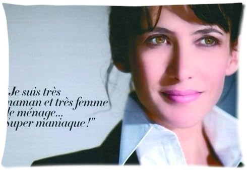 Dropship Photo Pillow Case Standard Size Cushion Covers 1 Side-French Rose Super Movie Star Charming Sophie Marceau-20x30