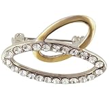 Pugster Two Tone Rhinestone Ovals Brooches Pin