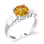 Sterling Silver 1.75 cts Round Shape Citrine Ring Size 8