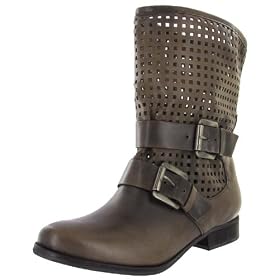 Buy STEVE MADDEN Favvor Ladies Casual Dress Cutout Mid Calf Pull On Leather Motorcycle Boots Shoes... by Steve Madden