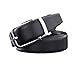 Soft Direct Fine Men's Dress Belt Leather Reversible Rotated Buckle Gift Box Black