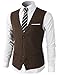 H2H Mens Formal Slim Fit Premium Business Dress Suit 4 Button Vests With Pocket