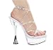 Women's C-Sophia 6 Silver Cone Heel Clear Strappy Sandal