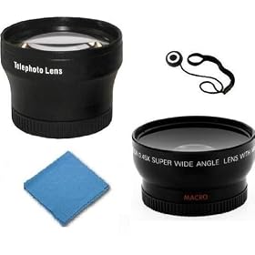 SaveOn Professional Lens and Accessory Kit includes 52MM 0.45X Wide Angle Lens + Macro & 2X Telephoto Lens + Lens Cap Keeper + SaveOn's MicroFiber Cleaning Cloth for Canon SX30IS SX30 IS SX40HS SX40 HS