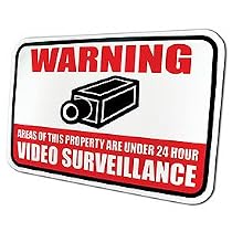 VIDEO SURVEILLANCE Warning Sign with 3M Reflective Vinyl Coating "12x18"