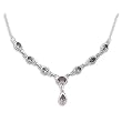 15.5"+ 1.5" (adjustable) Oval/Pear Shape Amethyst Necklace