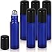 Rioa 10ml(1/3oz) Cobalt Blue Glass Roller Bottles With Stainless Steel Roller Ball for Essential Oil - Include 6 Extra Roller ball