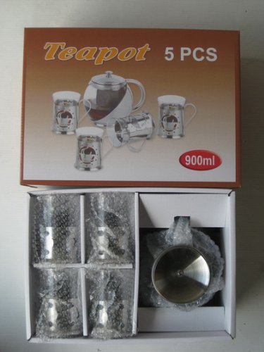 5 Piece Stainless Steel Tea Set