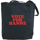 Canvas Tote Bag Black " Vote For Hanne " Name