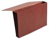 Pendaflex 60575 Premium Reinforced 5in Expansion Wallets, Red Fiber, Legal, Red, Carton of 50