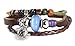 Turtle Bead Multi Strand Leather Zen Bracelet Fits 5 to 8 Inches in Gift Box