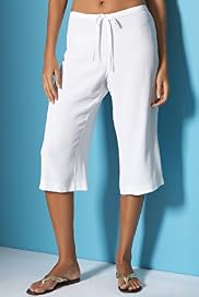 Cropped Drawstring Waist Beach Trousers