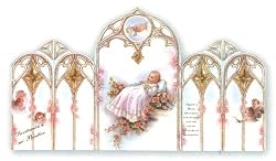 100 Baptism Invitations in English - Baby Girl, 3.5" x 5.5"