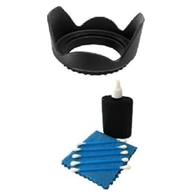 SAVEoN Professional Digital Camera Hard Lens Hood + Cleaning Kit For The Sony DSC-HX100V Digital Camera