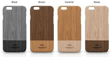 New Arrival!Kajsa High-quality Outdoor Collection Wood Pattern Back Cover For iPhone 6 Leather Case Luxury (Caramel)