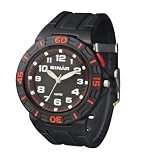 Sinar Armbanduhr - Jugenduhr analog - mit Drehring und EL-Licht - schwarz