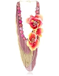 Reason to be Pretty Pink Floral, Fringe and Crystals Necklace
