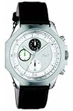 New Dolce & Gabbana D&G Time Black Genuine Leather Strap Men's Chronograph Watch DW0102 Stainless Steel Octagonal Case with Green Accented Silver Dial