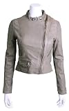 Andrew Marc Women’s ‘Giselle’ Distressed Leather Motorcycle Jacket in Stone