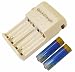 Compact Ultra Fast Battery Charger with Foldable AC Plug and Two 2200mAh AA NiMH Rechargeable Batteries Image
