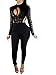 Wuxh Women's Sexy One Piece See Through Bodycon Clubwear Party Romper Jumpsuit (Small, Black2)