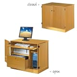 IT STORAGE - Hideaway Desk / Office Workstation Cabinet - Beech