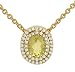 Lemon Quartz(.73ct) & Diamond(.20ct) Pendant on Chain