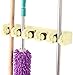 Kitchsmart - Multipurpose Wall Mounted Organizer. Ideal for hanging MOPS, BROOMS, TOOLS, SPORTS EQUIPMENT. The Best Garage Organizer System! (Cream)