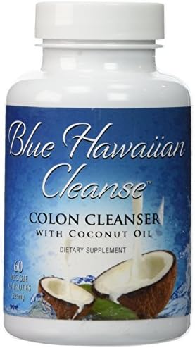 Blue Hawaiian Cleanse - Colon Cleanser with Coconut Oil - 60 vcaps | Professional Strength Formula Enhanced with Senna, Flax, Psyllium, Ginger and Black Walnut | Removes Intestinal Plaque with Mild Laxative Effect by BodyCentre Colon Cleanse